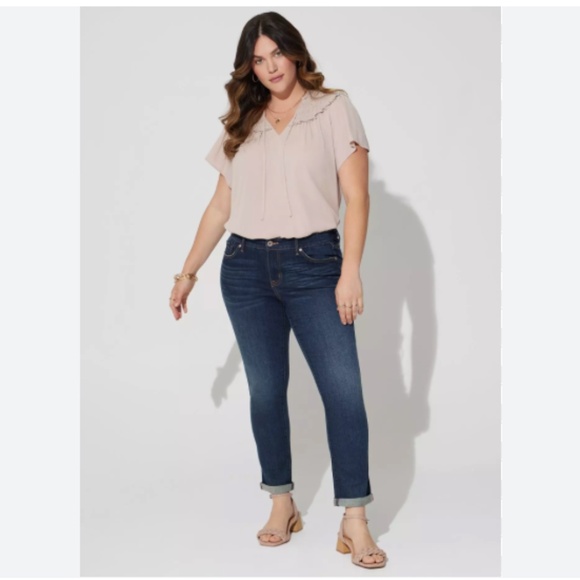 TORRID Boyfriend Straight Vintage Stretch Mid-Rise Jean Size 20 Sipping Tea - Picture 4 of 14